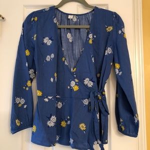 Old Navy Floral Wrap Style Top